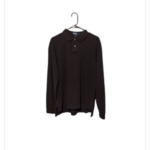 Vintage Polo Ralph Lauren Polo Shirt Size L Grey Long Sleeve Preppy Old Money